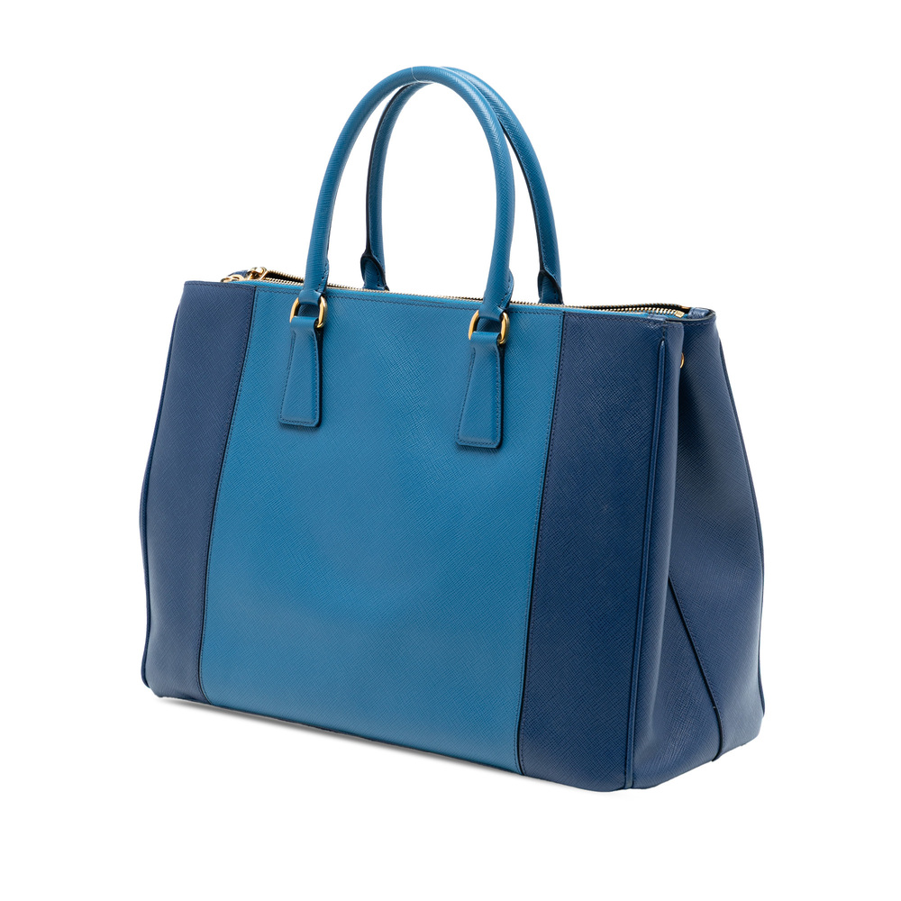 Pre-Loved Prada Large Bicolor Saffiano Lux Galleria Double Zip Satchel - Picture 2 of 6